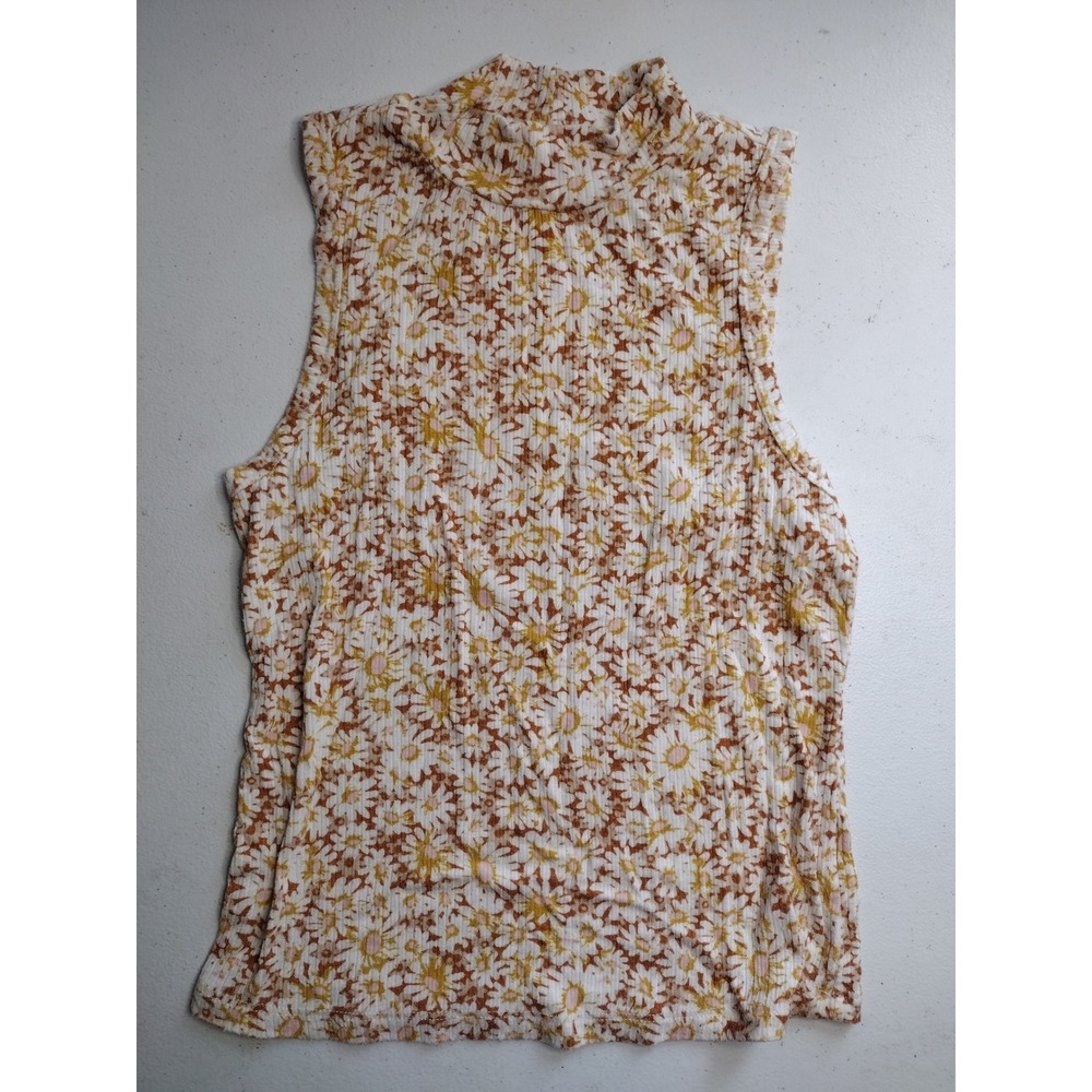 Girls Floral Mock Neck‎ Tank Top Size S 7/8
